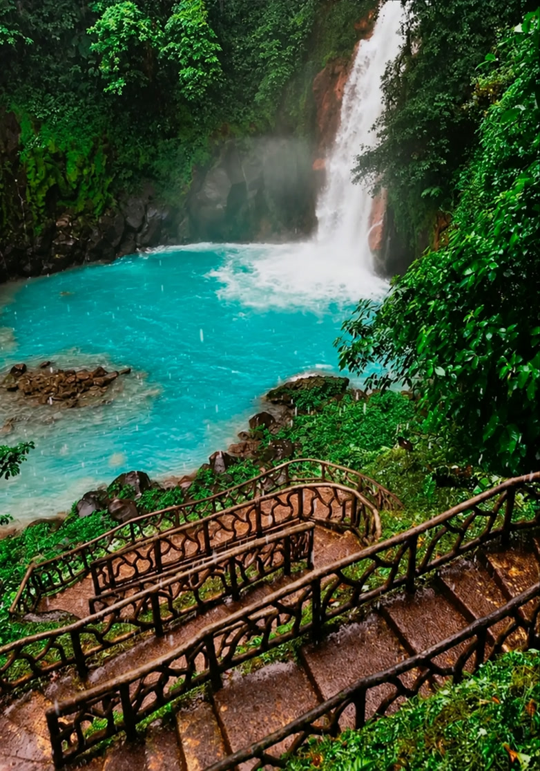 Turquoise Río Celeste waterfall